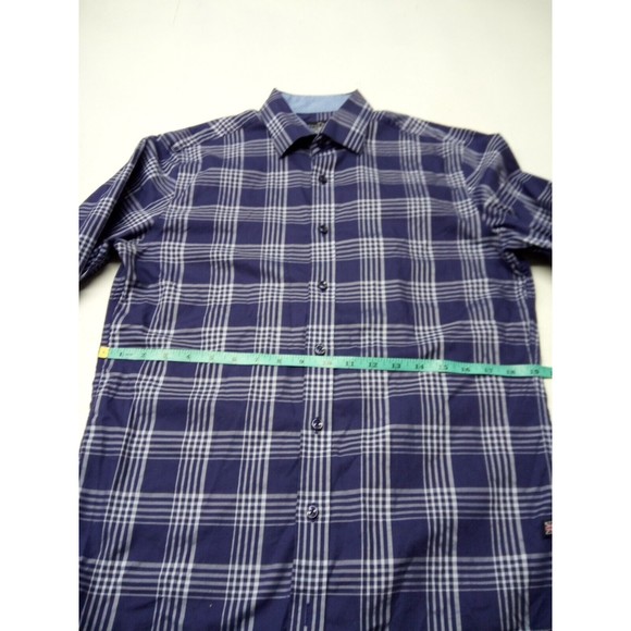 The Savile Row Company Men's Purple Slim Fit 100% Cotton Size 15 (32-33) Flip Cu - Picture 3 of 5